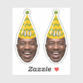 Grappig Verjaardagsgezicht met Party Pet & Custom  Sticker (Vel)