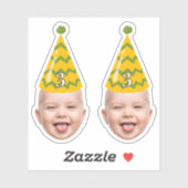 Grappig Verjaardagsgezicht met Party Pet & Custom Sticker (Vel)