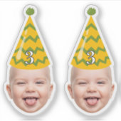 Grappig Verjaardagsgezicht met Party Pet & Custom Sticker (Voorkant)