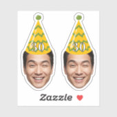 Grappig Verjaardagsgezicht met Party Pet & Custom  Sticker (Vel)