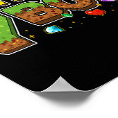 Grappig verjaardagsjongen pixel shirt 7e verjaarda poster (Hoek)