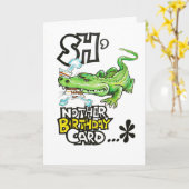 Grappig verjaardagskaart met alligator kaart (Gele Bloem)