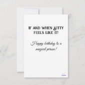 Grappig verjaardagskaartje Kat in flessenwensen Bedankkaart (Achterkant)