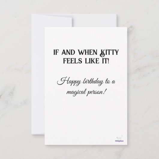 Grappig verjaardagskaartje Kat in flessenwensen Bedankkaart (Achterkant)