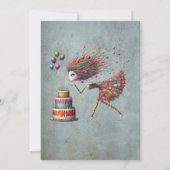 Grappig verjaardagsmeisje dat kaarsen uitblaast kaart (Achterkant)