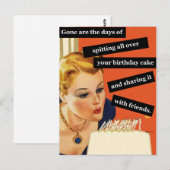 Grappig verjaardagsmeisje met vintage uitstraling  briefkaart (Voorkant / Achterkant)