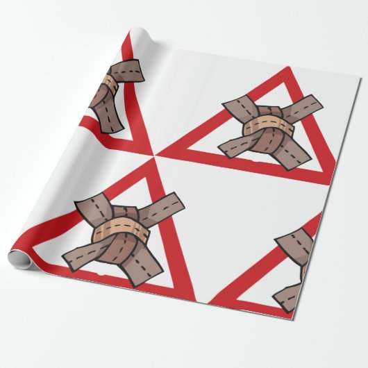 Grappig Verkeer Jam Knot Waarschuwing Road Sign Cadeaupapier (Uitgerold)