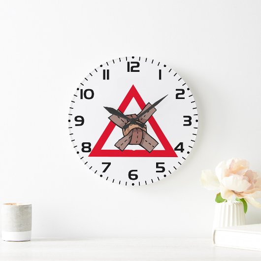 Grappig Verkeer Jam Knot Waarschuwing Road Sign Grote Klok