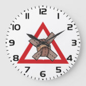Grappig Verkeer Jam Knot Waarschuwing Road Sign Grote Klok (Voorkant)