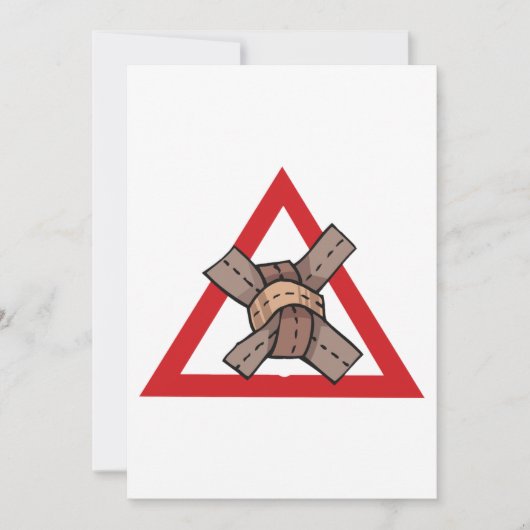 Grappig Verkeer Jam Knot Waarschuwing Road Sign Kaart (Voorkant)