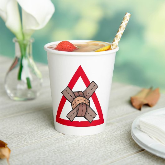 Grappig Verkeer Jam Knot Waarschuwing Road Sign Papieren Bekers