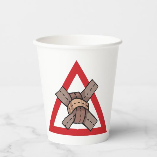 Grappig Verkeer Jam Knot Waarschuwing Road Sign Papieren Bekers (Voorkant)