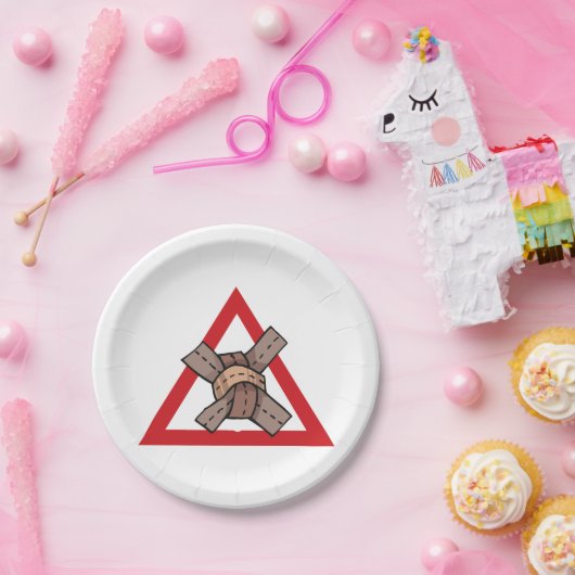 Grappig Verkeer Jam Knot Waarschuwing Road Sign Papieren Bordje (Feest)