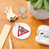 Grappig Verkeer Jam Knot Waarschuwing Road Sign Sleutelhanger