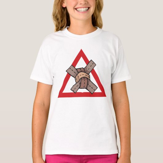Grappig Verkeer Jam Knot Waarschuwing Road Sign T-shirt (Voorkant)