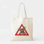Grappig Verkeer Jam Knot Waarschuwing Road Sign Tote Bag (Achterkant)
