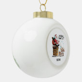 Grappig Verkeerd Huis Santa Sleigh Keramische Bal Ornament (Links)
