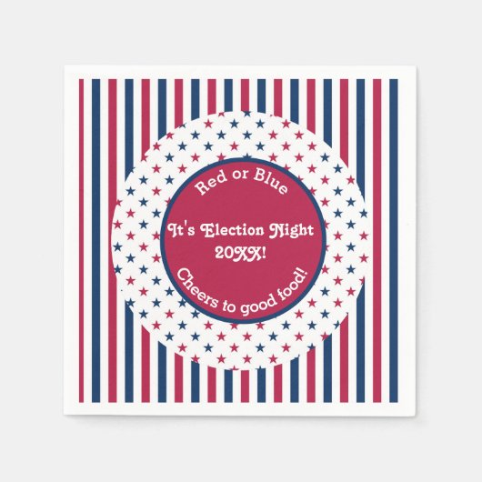 Grappig Verkiezingsfeest 2024 Rood Wit Blauw Servet (Voorkant)