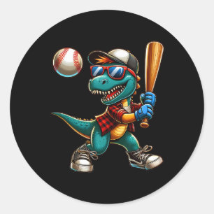 Grappig Verkopen Dinosaur Boy Player Sport Love T- Ronde Sticker