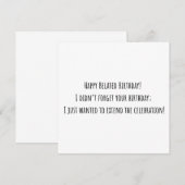 Grappig Verlaat Verjaardag Kaart (Voorkant / Achterkant)