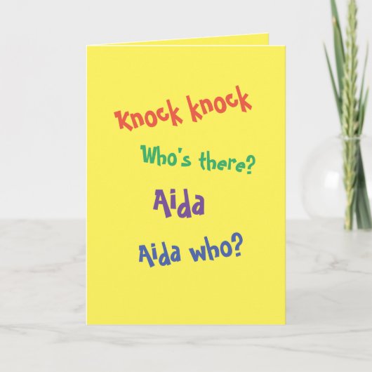 Grappig Verlaat Verjaardag Kaart Knock Knock Joke (Voorkant)