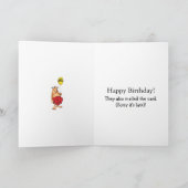 Grappig Verlaat Verjaardag Wenskaart Kaart (Binnen)