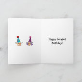 Grappig Verlaat Verjaardagswensen Wenskaart Kaart (Binnen)