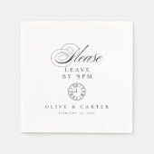 Grappig verlof door 9pm bruiloft cocktail servet (Voorkant)