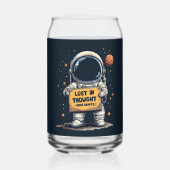 Grappig Verloren Gedachte Astronaut Space Illustra Blikvorm Glas (Voorkant)