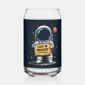 Grappig Verloren Gedachte Astronaut Space Illustra Blikvorm Glas (Achterkant)