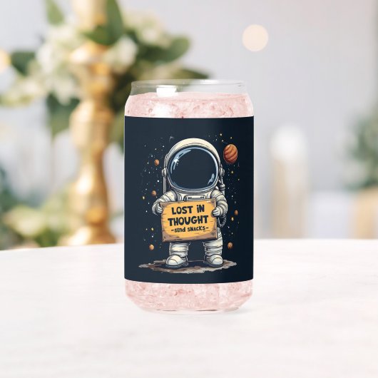 Grappig Verloren Gedachte Astronaut Space Illustra Blikvorm Glas (Insitu (Huwelijk))