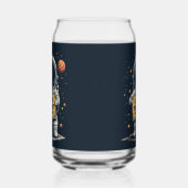 Grappig Verloren Gedachte Astronaut Space Illustra Blikvorm Glas (Links)