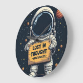 Grappig Verloren Gedachte Astronaut Space Illustra Grote Klok (Hoek)
