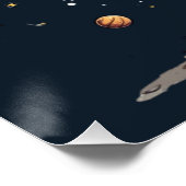 Grappig Verloren Gedachte Astronaut Space Illustra Perfect Poster (Hoek)