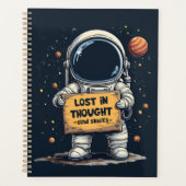 Grappig Verloren Gedachte Astronaut Space Illustra Planner (Voorkant)