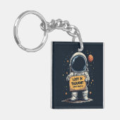 Grappig Verloren Gedachte Astronaut Space Illustra Sleutelhanger (Voorkant Links)