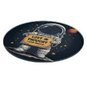Grappig Verloren Gedachte Astronaut Space Illustra Snijplank (Hoek)
