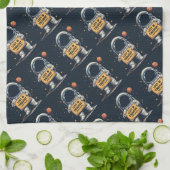 Grappig Verloren Gedachte Astronaut Space Illustra Theedoek (Gevouwen)