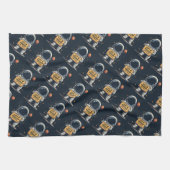 Grappig Verloren Gedachte Astronaut Space Illustra Theedoek (Horizontaal)