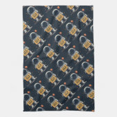 Grappig Verloren Gedachte Astronaut Space Illustra Theedoek (Verticaal)