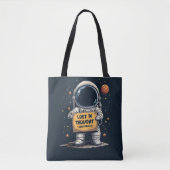 Grappig Verloren Gedachte Astronaut Space Illustra Tote Bag (Voorkant)