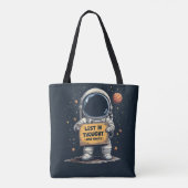 Grappig Verloren Gedachte Astronaut Space Illustra Tote Bag (Achterkant)