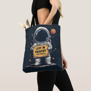 Grappig Verloren Gedachte Astronaut Space Illustra Tote Bag