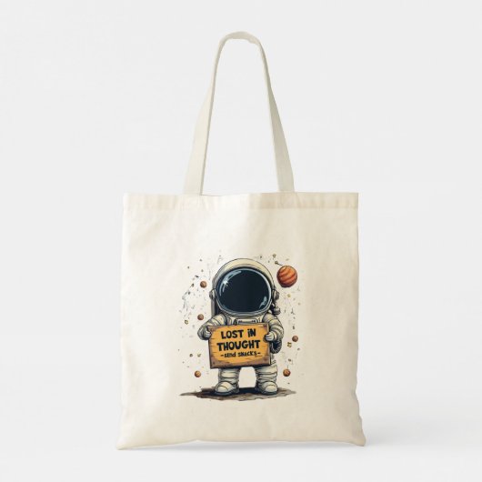 Grappig Verloren Gedachte Astronaut Space Illustra Tote Bag (Achterkant)