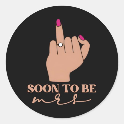 Grappig Verloving binnenkort voor Mrs. Bachelorett Ronde Sticker (Voorkant)
