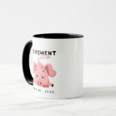 Grappig Vermoeid Biggetje Pensioen Tijd Mok (Voorkant links)