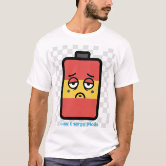 Grappig Vermoeide Batterij Gezicht T-shirt