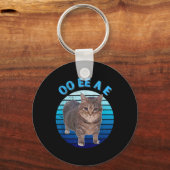 Grappig Verontwaardigd Oia Kat Spinning Kat Oi Oi  Sleutelhanger (Voorkant)