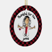 Grappig Verpleegster Cartoon Etnische Vakantie Bud Keramisch Ornament (Rechts)