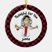 Grappig Verpleegster Cartoon Etnische Vakantie Bud Keramisch Ornament (Voorkant)